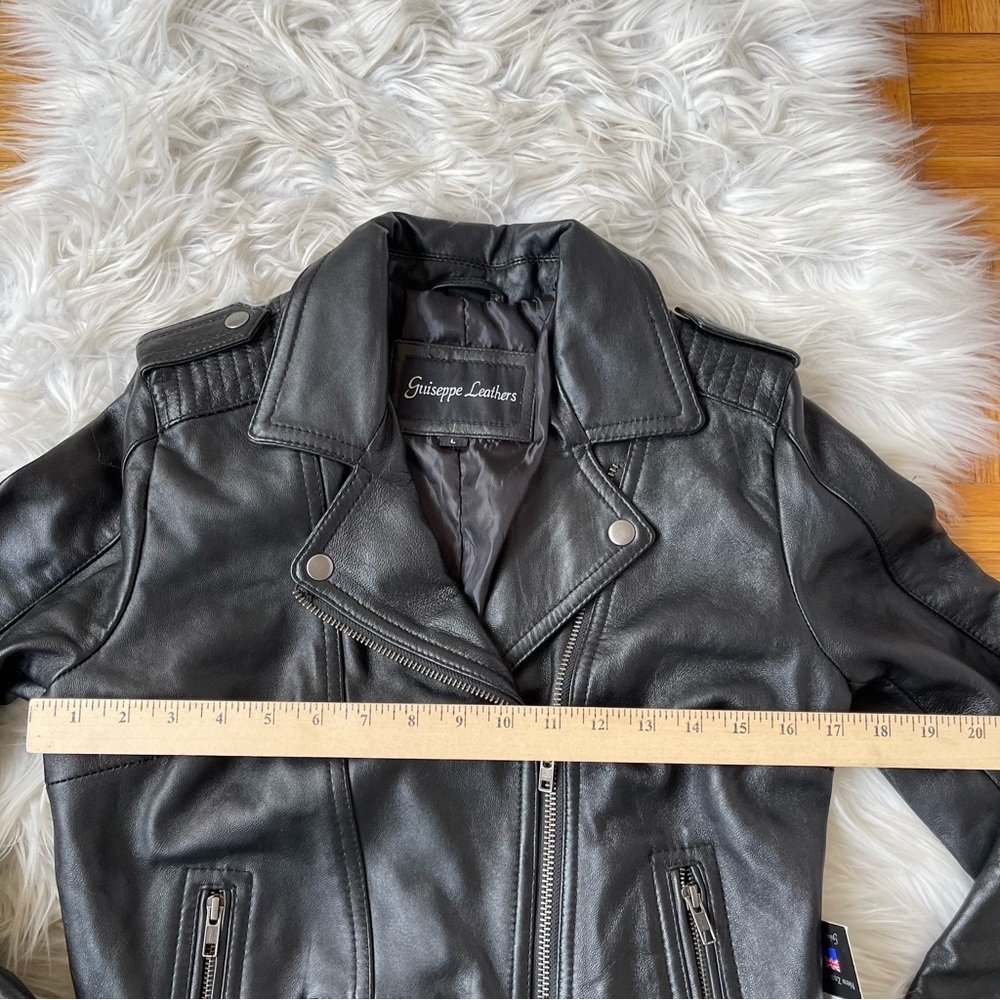 GUISEPPE leather Motorcycle black‎ jacket - Picture 9 of 16
